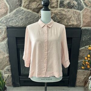 Eileen Fisher Organic Handkerchief Linen Elbow Sleeve Shirt